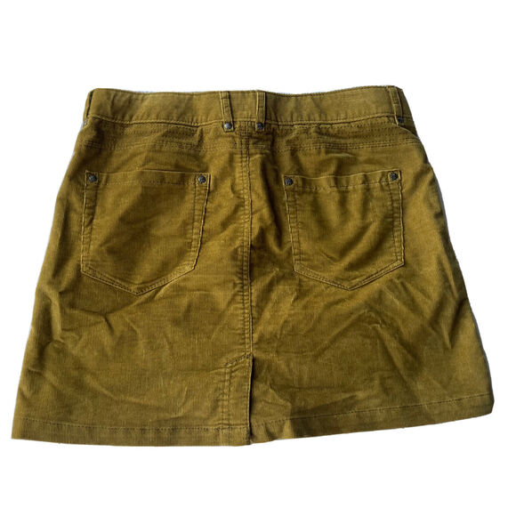 Athleta Skirt Sz 6 Kaleidoscope Corduroy Mini Mustard Olive Pockets Summer Cute - Picture 4 of 10